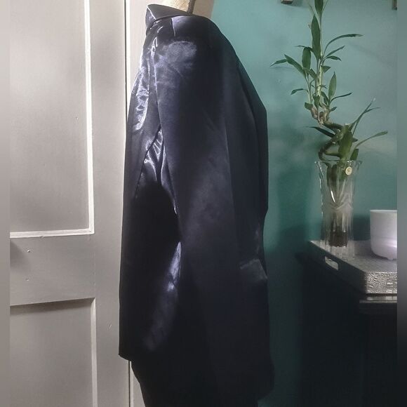 Blue Satin Blazer - Picture 4 of 8